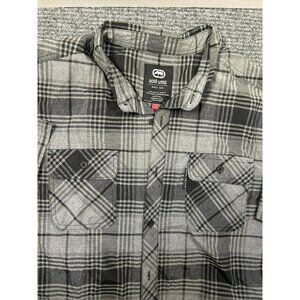 Ecko Unltd. Gray & Black Plaid Button-Up Shirt Size L Cotton Blend